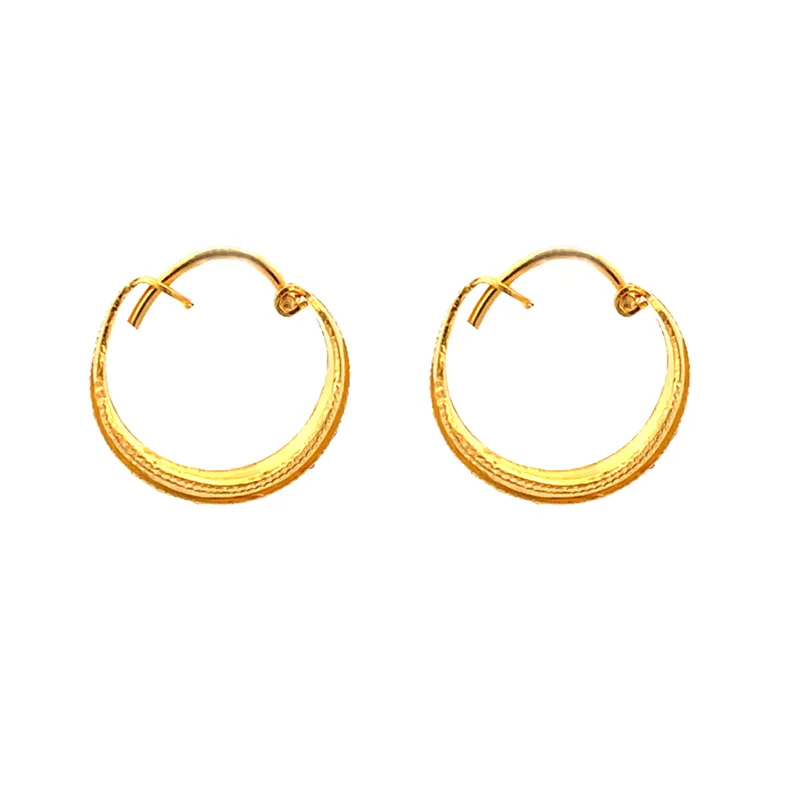 22K Yellow Gold Huggies - 13 mm