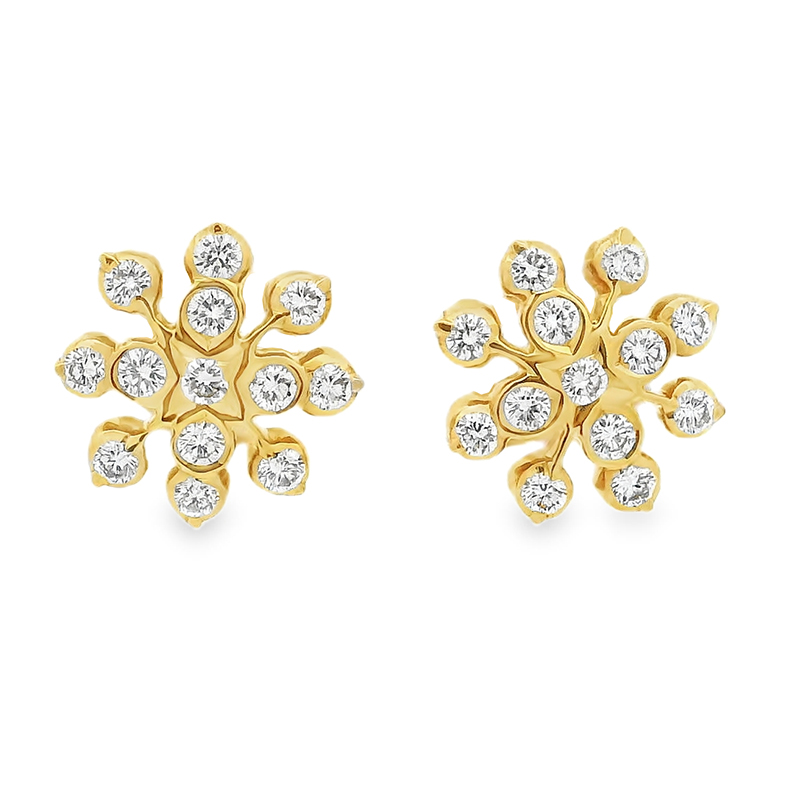 Yellow Gold Diamond Stud Earrings