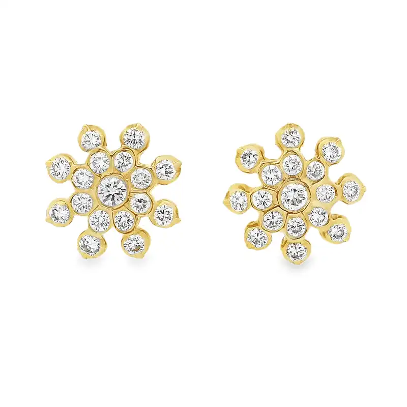 Yellow Gold Diamond Stud Earrings