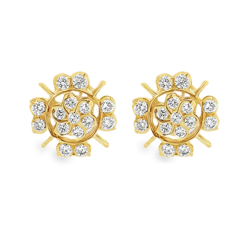 Elegant Gold Flower Earrings