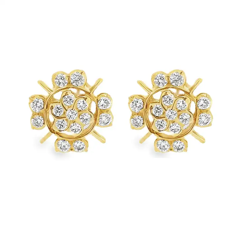 Elegant Gold Flower Earrings