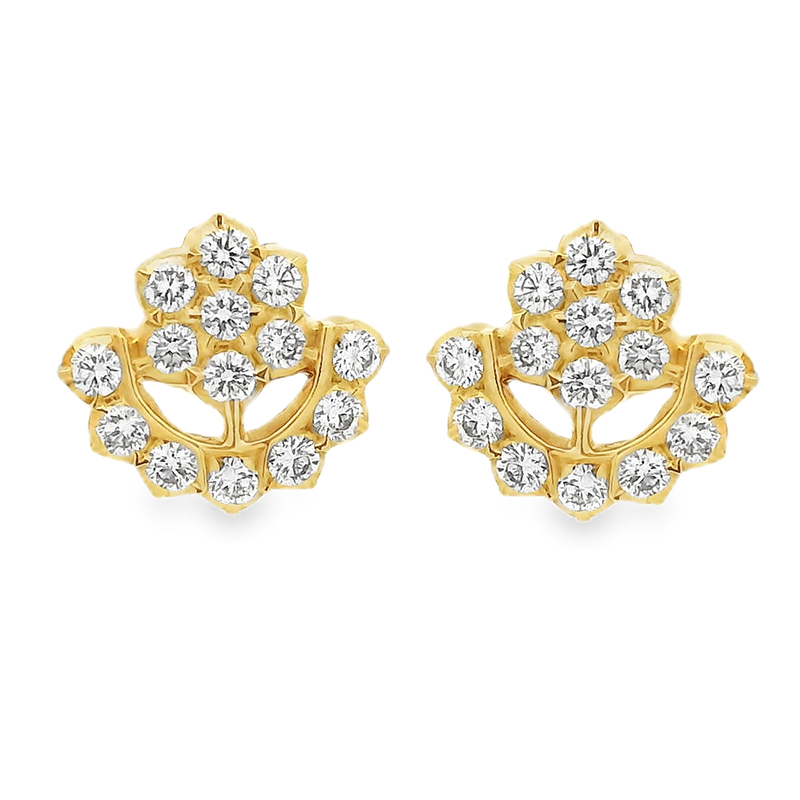 Yellow Gold Diamond Stud Earrings