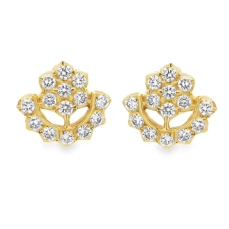 Yellow Gold Diamond Stud Earrings