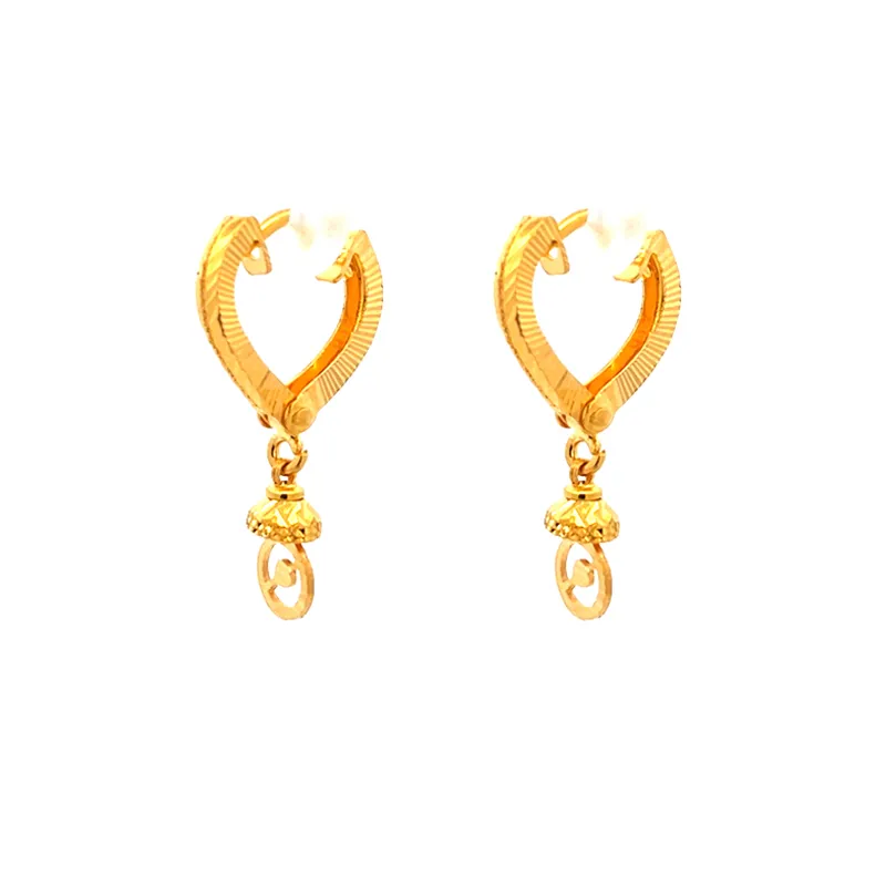 22K Gold Clip type (Bali) Earrings