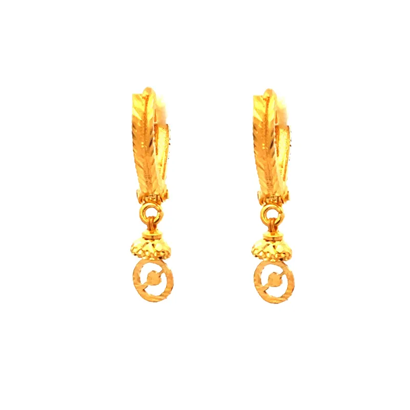 22K Gold Clip type (Bali) Earrings