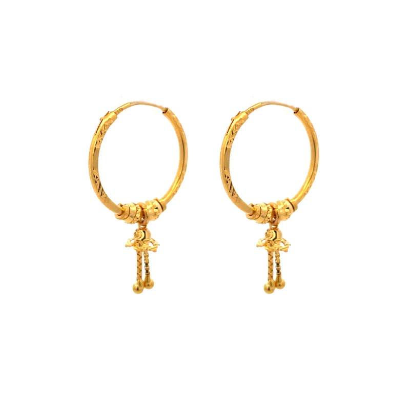 Elegant Hoop Earring with Charm - 20 mm