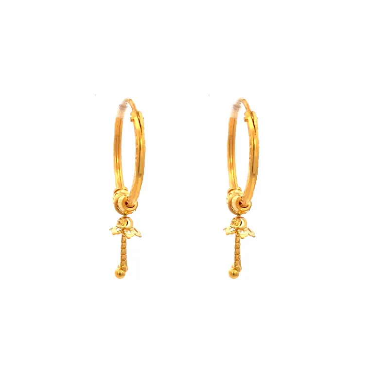 Elegant Hoop Earring with Charm - 20 mm