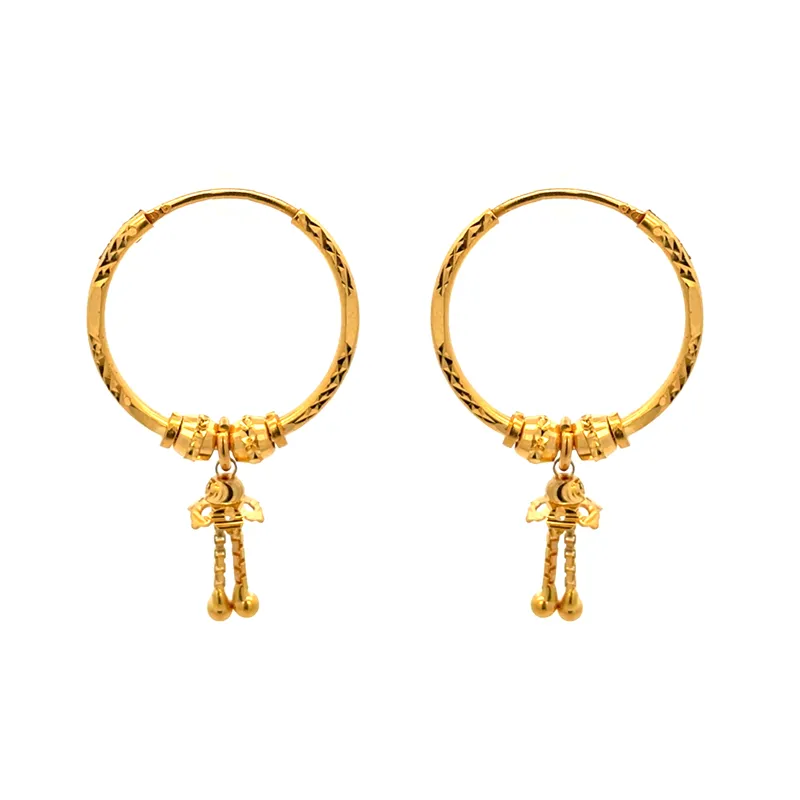 Elegant Hoop Earring with Charm - 20 mm