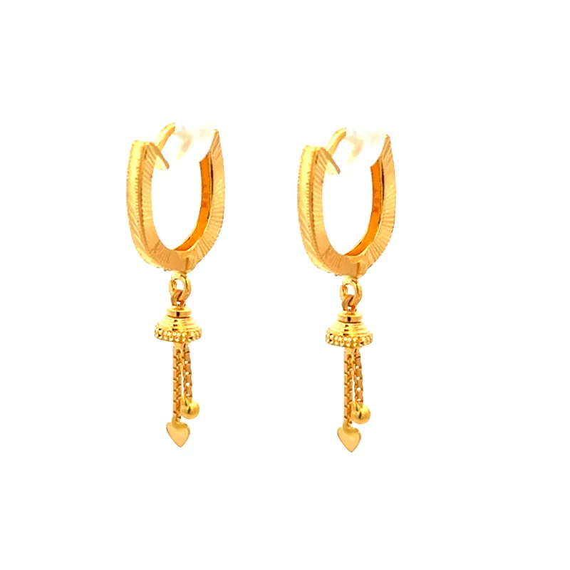 22K Gold Clip type (Bali) Earrings