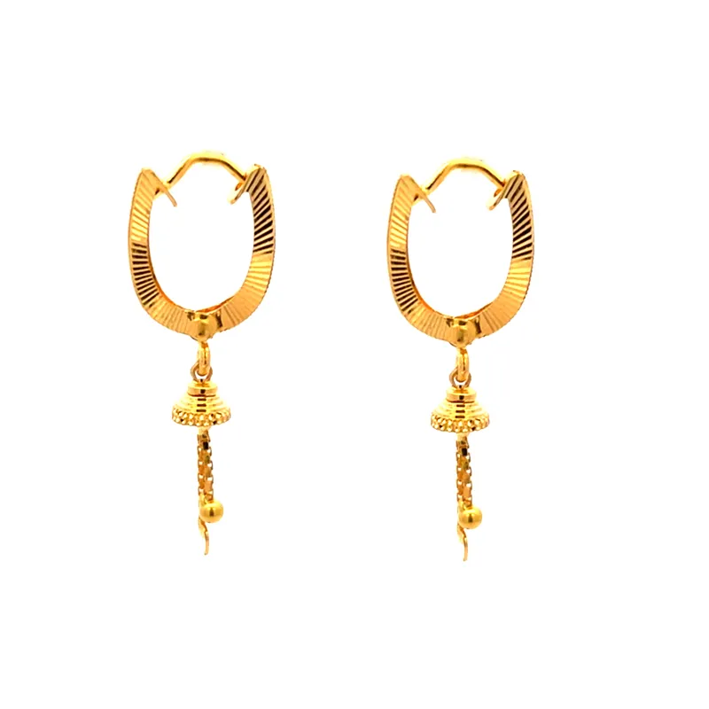 22K Gold Clip type (Bali) Earrings