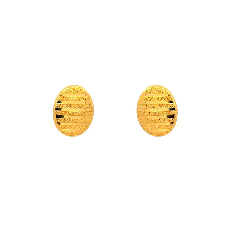 Elegant Oval shaped Gold Earrings