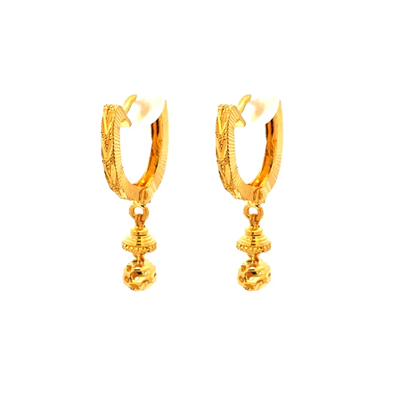 22K Gold Clip type (Bali) Earrings