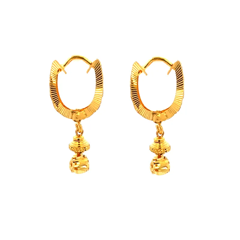 22K Gold Clip type (Bali) Earrings