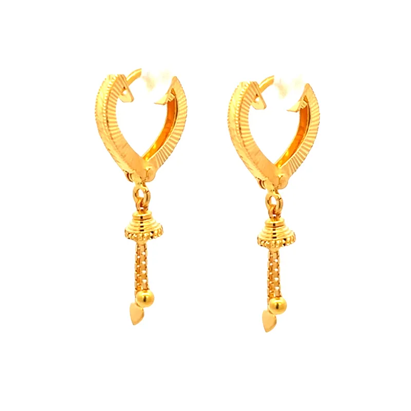 22K Gold Clip type (Bali) Earrings