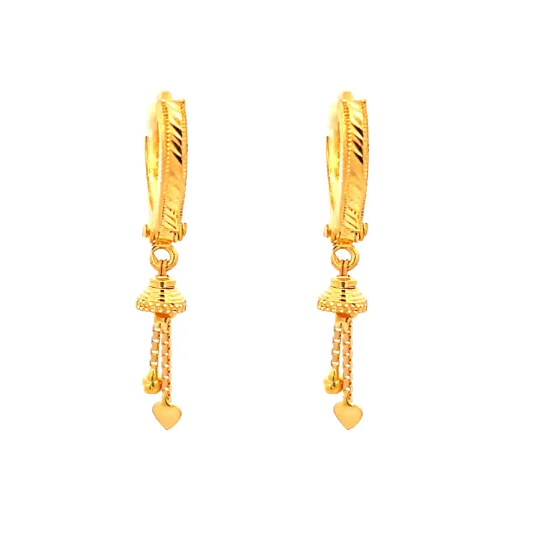 22K Gold Clip type (Bali) Earrings