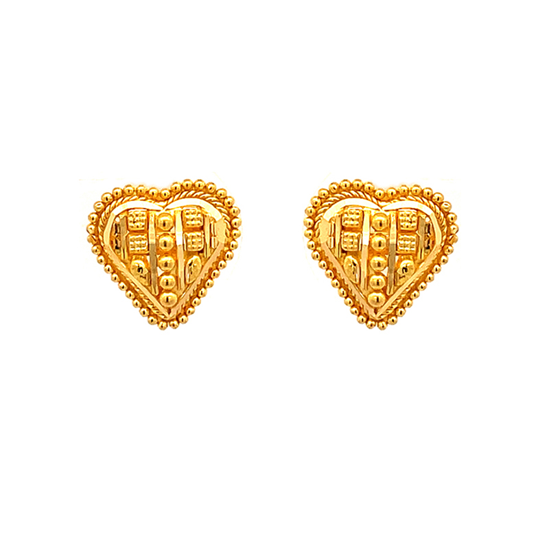 Heart shaped 22K Gold Earrings