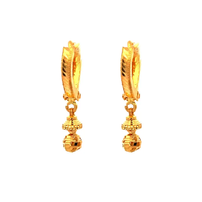 22K Gold Clip type (Bali) Earrings