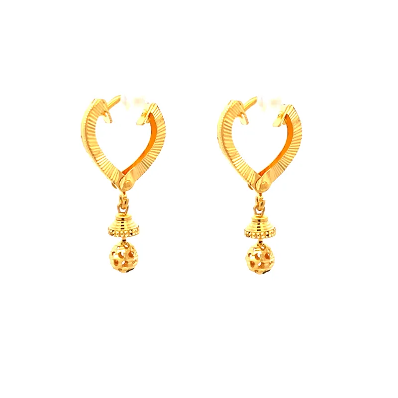 22K Gold Clip type (Bali) Earrings