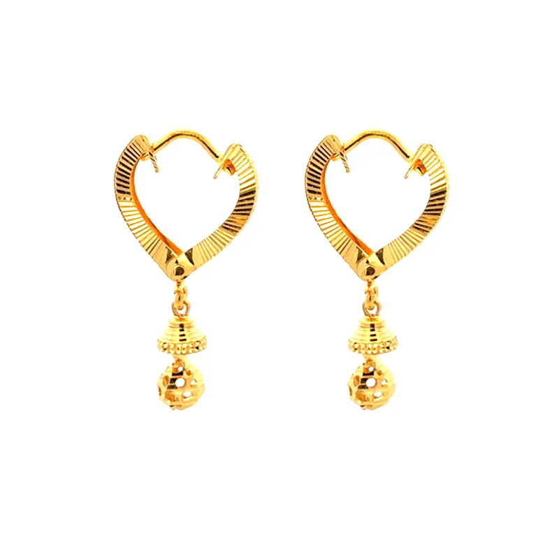 22K Gold Clip type (Bali) Earrings