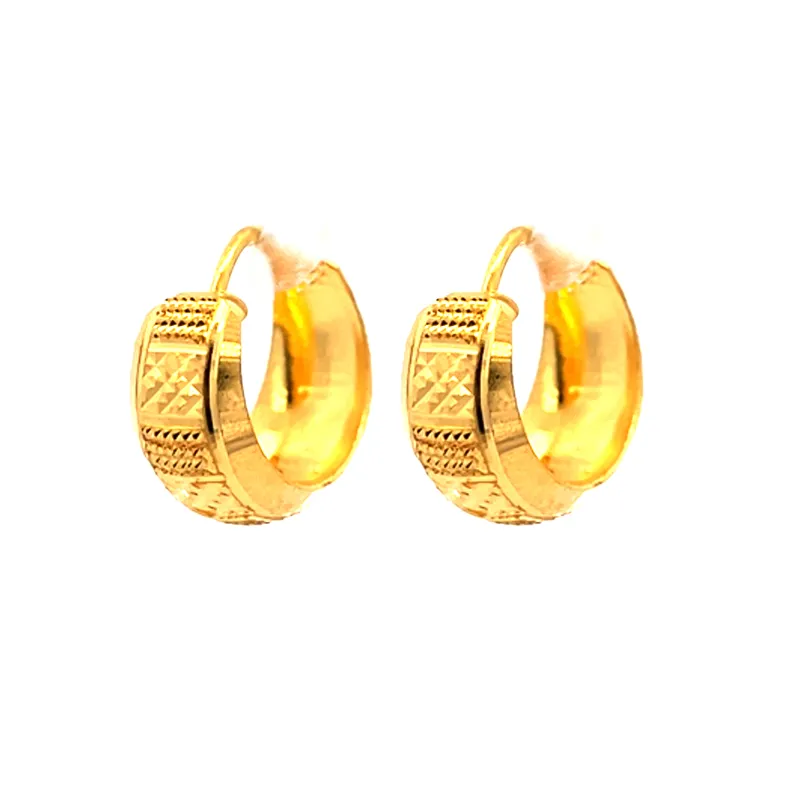 22K Yellow Gold Huggies - 13 mm