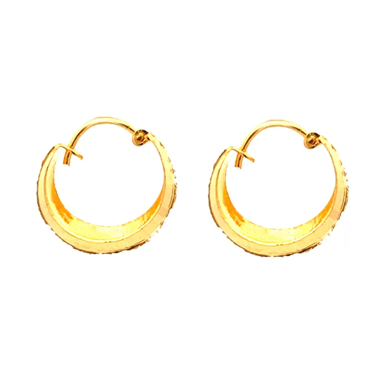 22K Yellow Gold Huggies - 13 mm