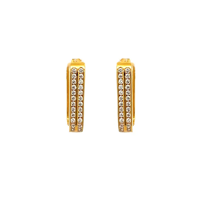 Classic Gold Hoop Earrings in CZ