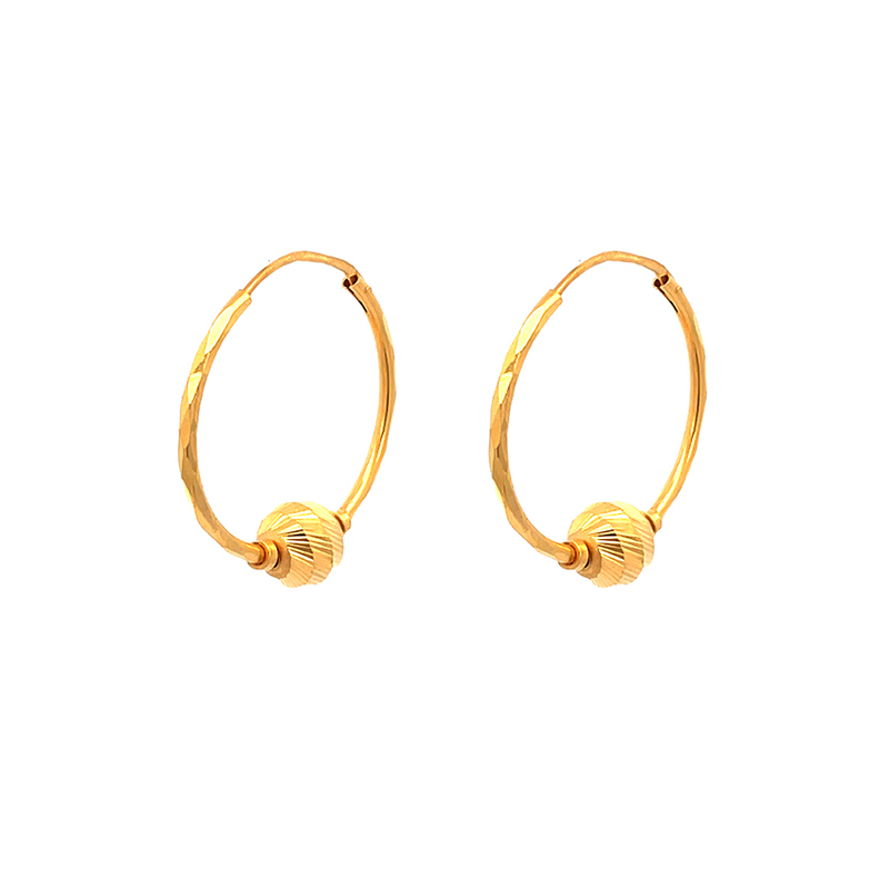 22K Yellow Gold Hoop Earrings