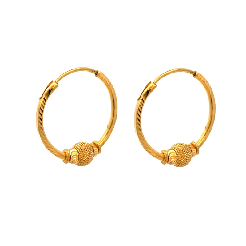 22K Gold Clip type (Bali) Earrings