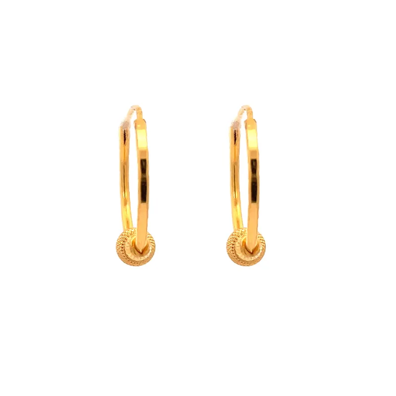 22K Gold Clip type (Bali) Earrings