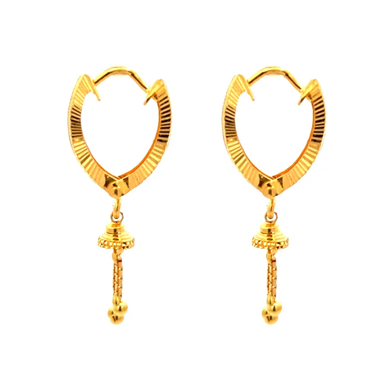 22K Gold Clip type (Bali) Earrings