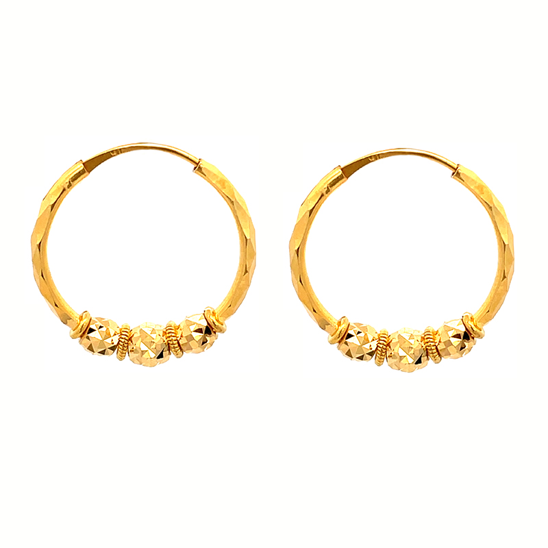 Elegant Gold Hoop Earrings - Diameter 22 mm