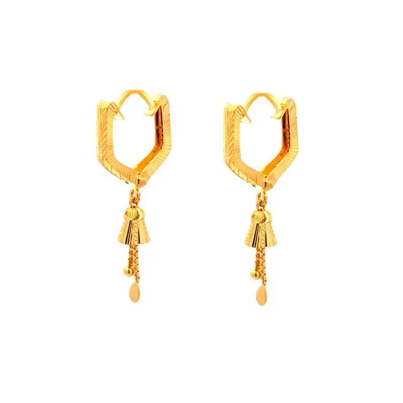 22K Gold Clip type (Bali) Earrings