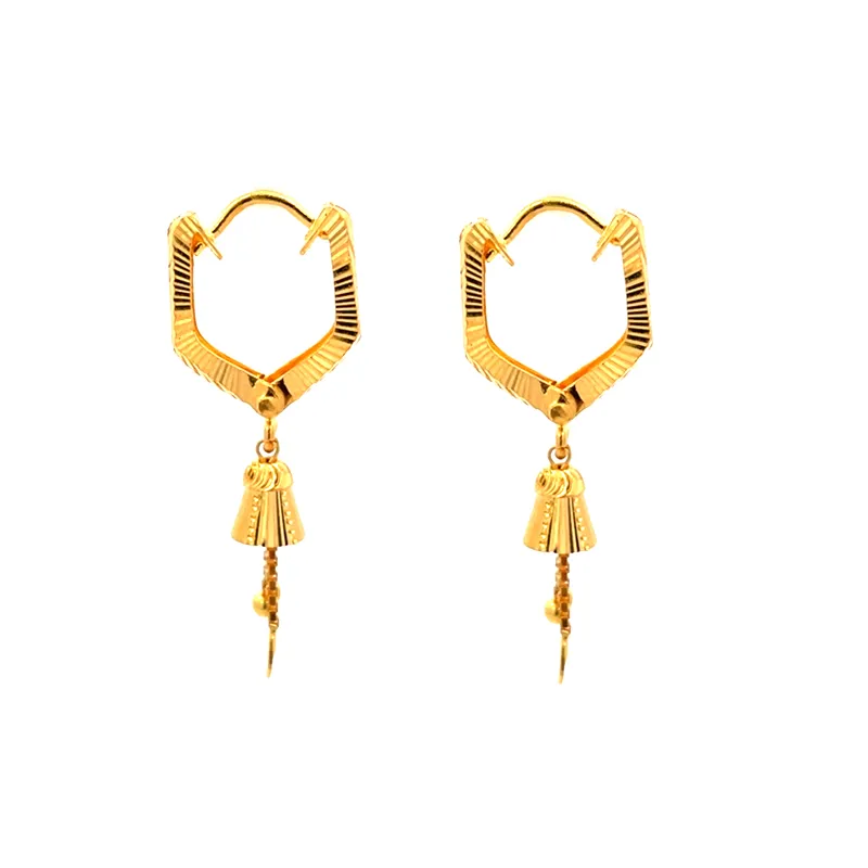 22K Gold Clip type (Bali) Earrings