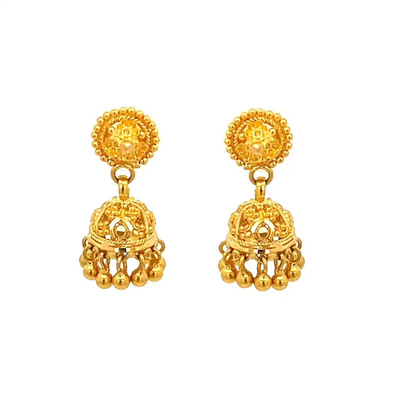 Golden Chandelier Earring (Small Jhumkas)