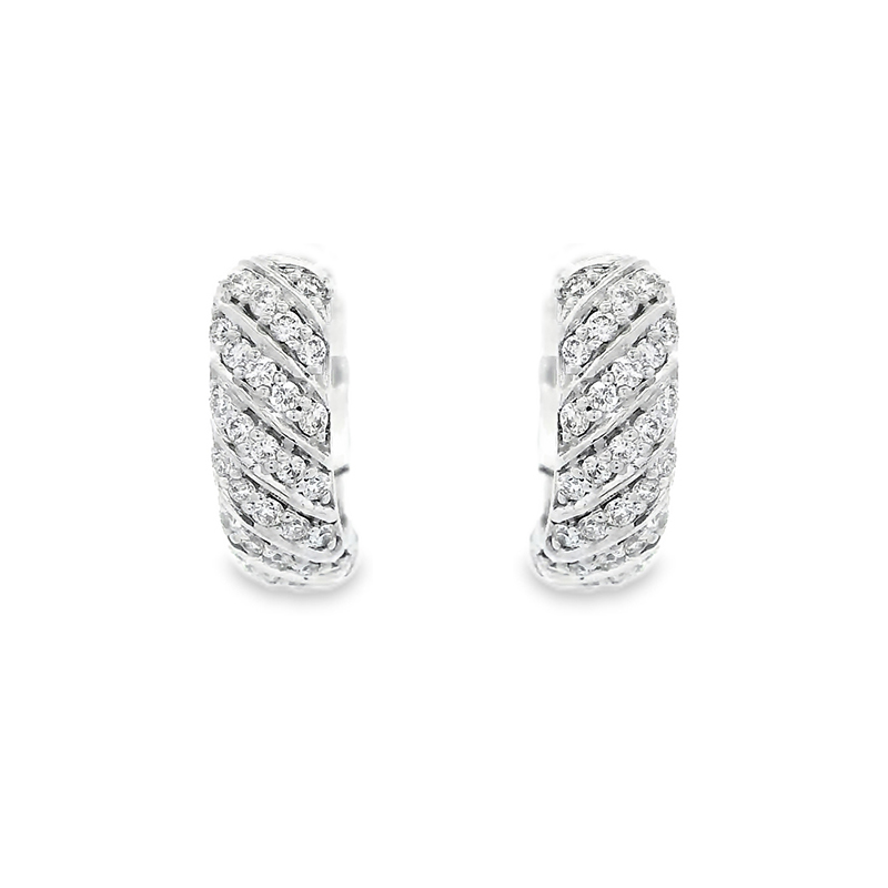 Gold Diamond Huggie Earrings - 0.50 inch