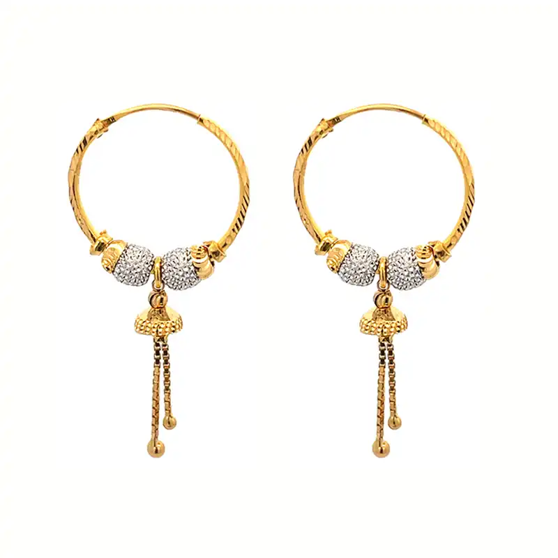 22k Gold Hoop Earrings - Diameter 20 mm