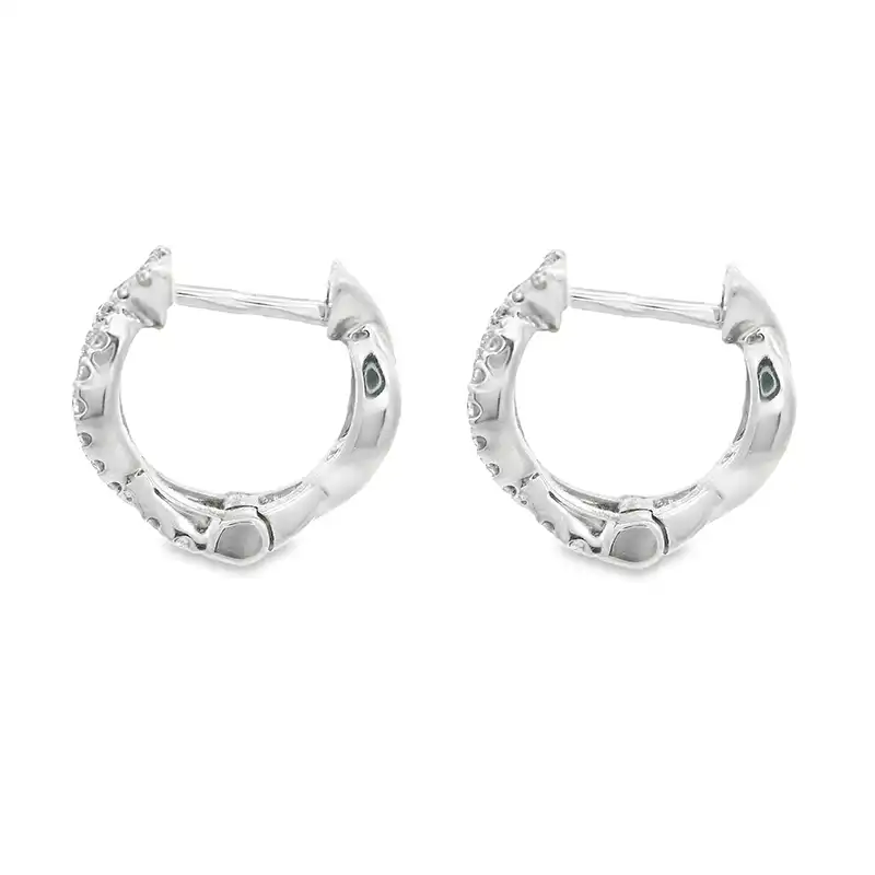 Minimalist White Gold Diamond Earrings