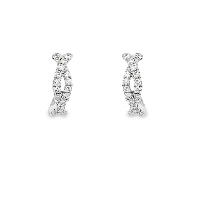 Minimalist White Gold Diamond Earrings