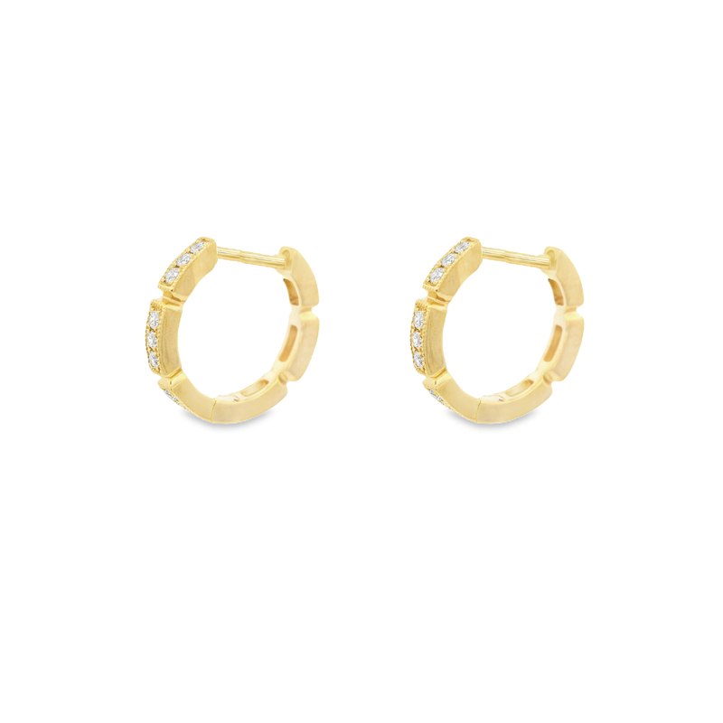 Gold Diamond Huggies Earrings -0.50 inch