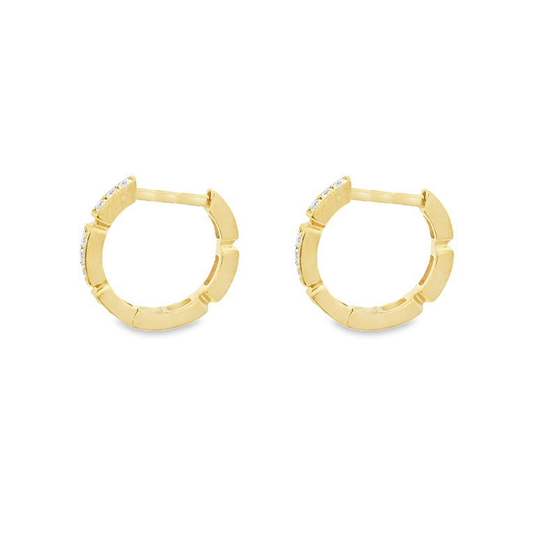 Gold Diamond Huggies Earrings -0.50 inch