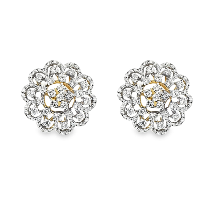 Elegant Diamond Flower Earrings