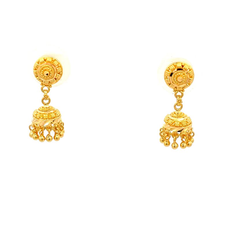 Golden Dangle Earrings (Mini Jhumkas)