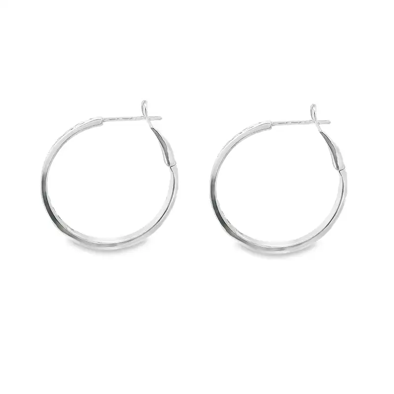 Sleek 18K Gold Diamond Hoop Earrings