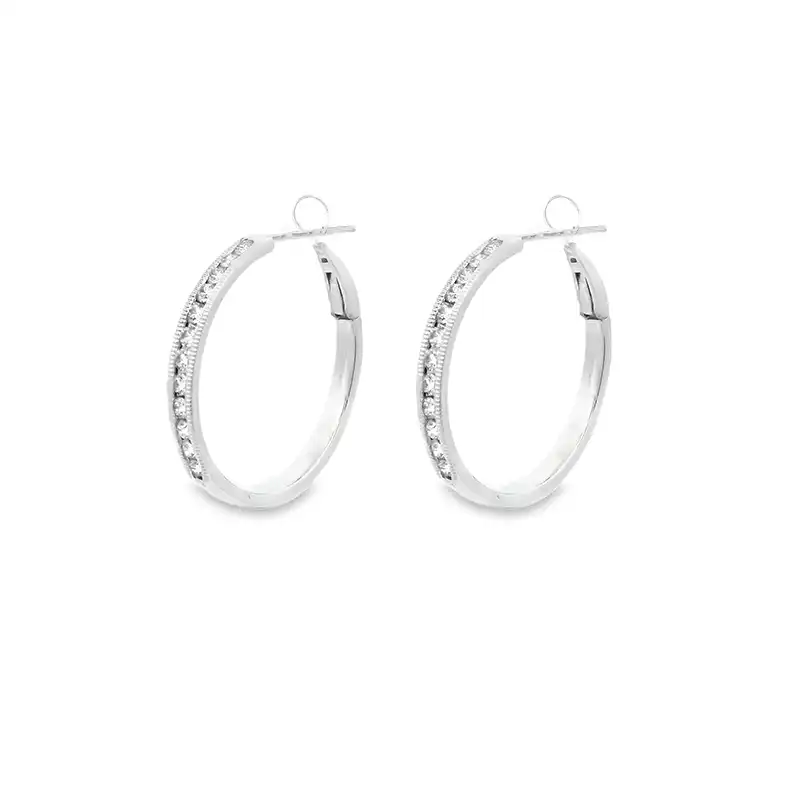 Sleek 18K Gold Diamond Hoop Earrings