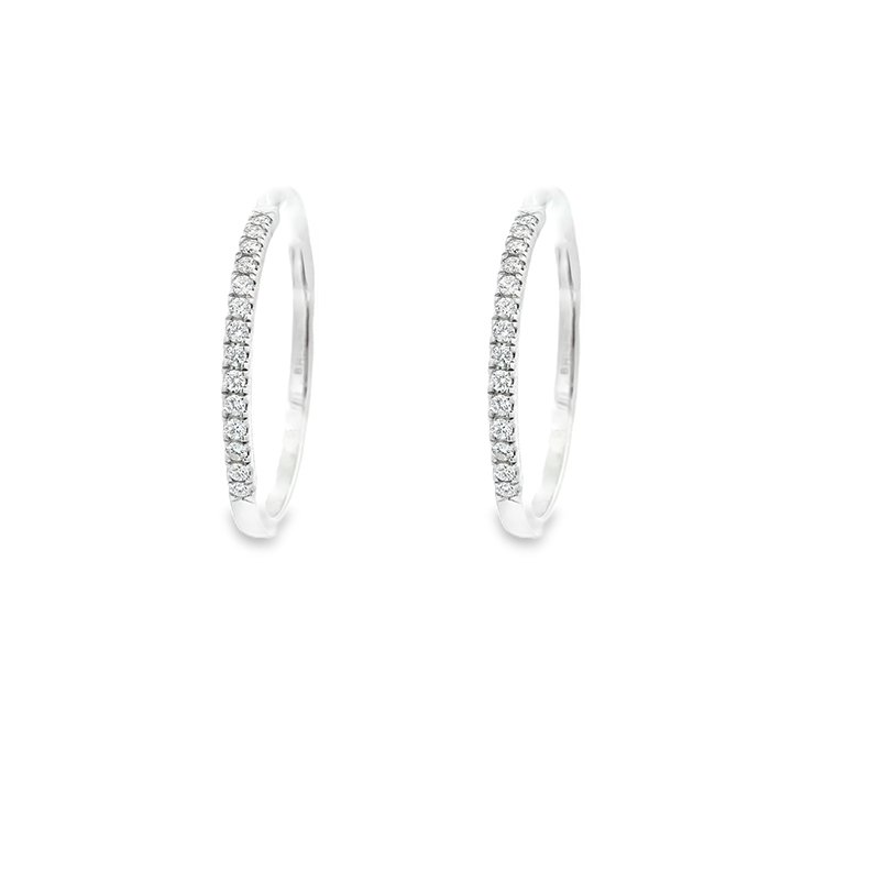 18K Gold Diamond Hoop Earrings