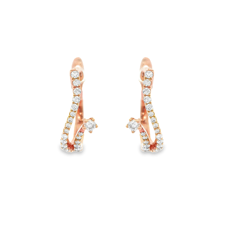 Delicate Gold Diamond Huggies Earrings - 0.6 inch