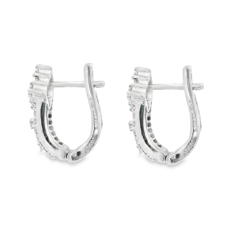 Gold Diamond Huggie Earrings - 0.60 inch