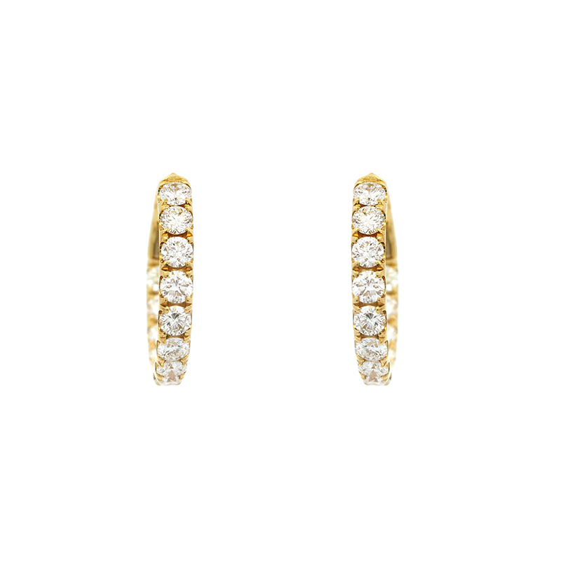 Elegant Round Diamond Hoop Earrings