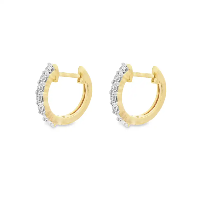 Mini Diamond Huggies Earrings - 0.50 inch