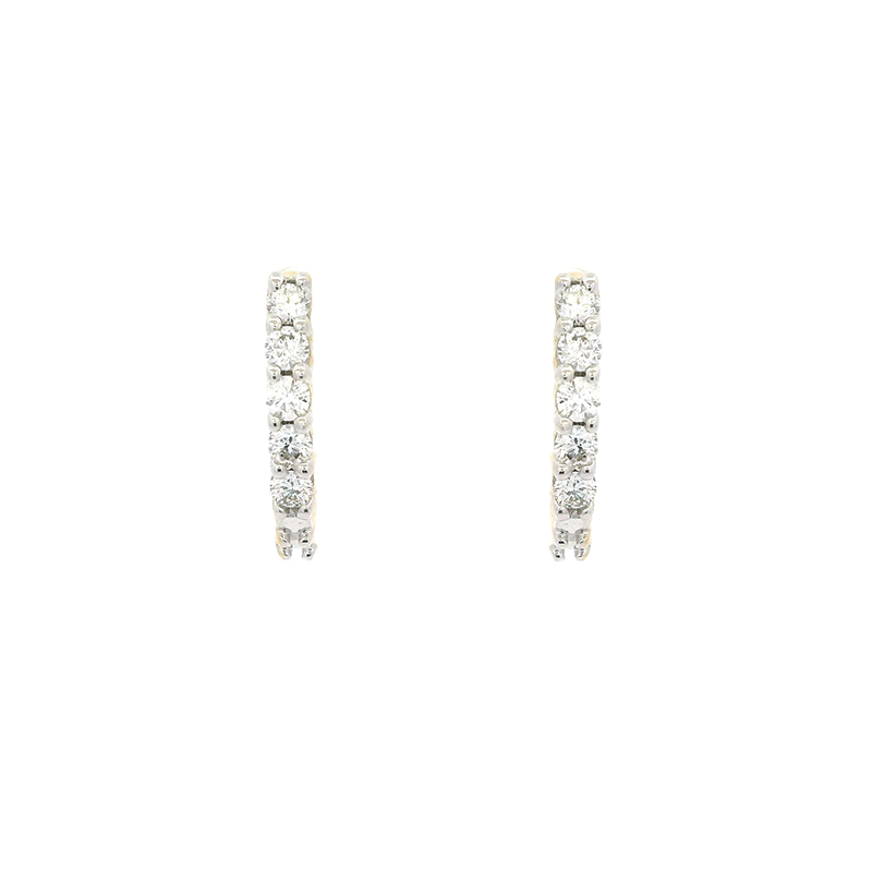 Mini Diamond Huggies Earrings - 0.50 inch